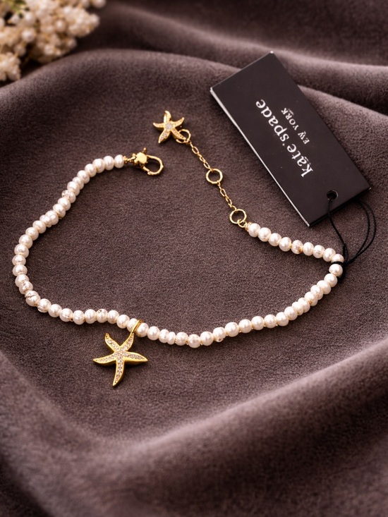 kate spade Jewelry - kate spade Pearl anklet with Gold Starfish Pendant. New! $98 retail